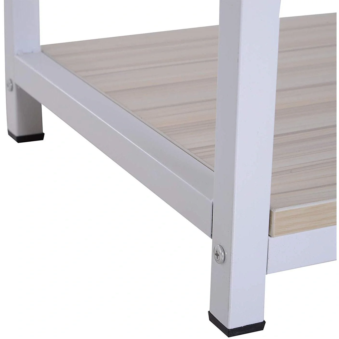 Couchtisch Beistelltisch Sofatisch Flurtisch Ablage skandinavisch Holz + Metall Natur + Weiß 100 x 40 x 44,5 cm - 3