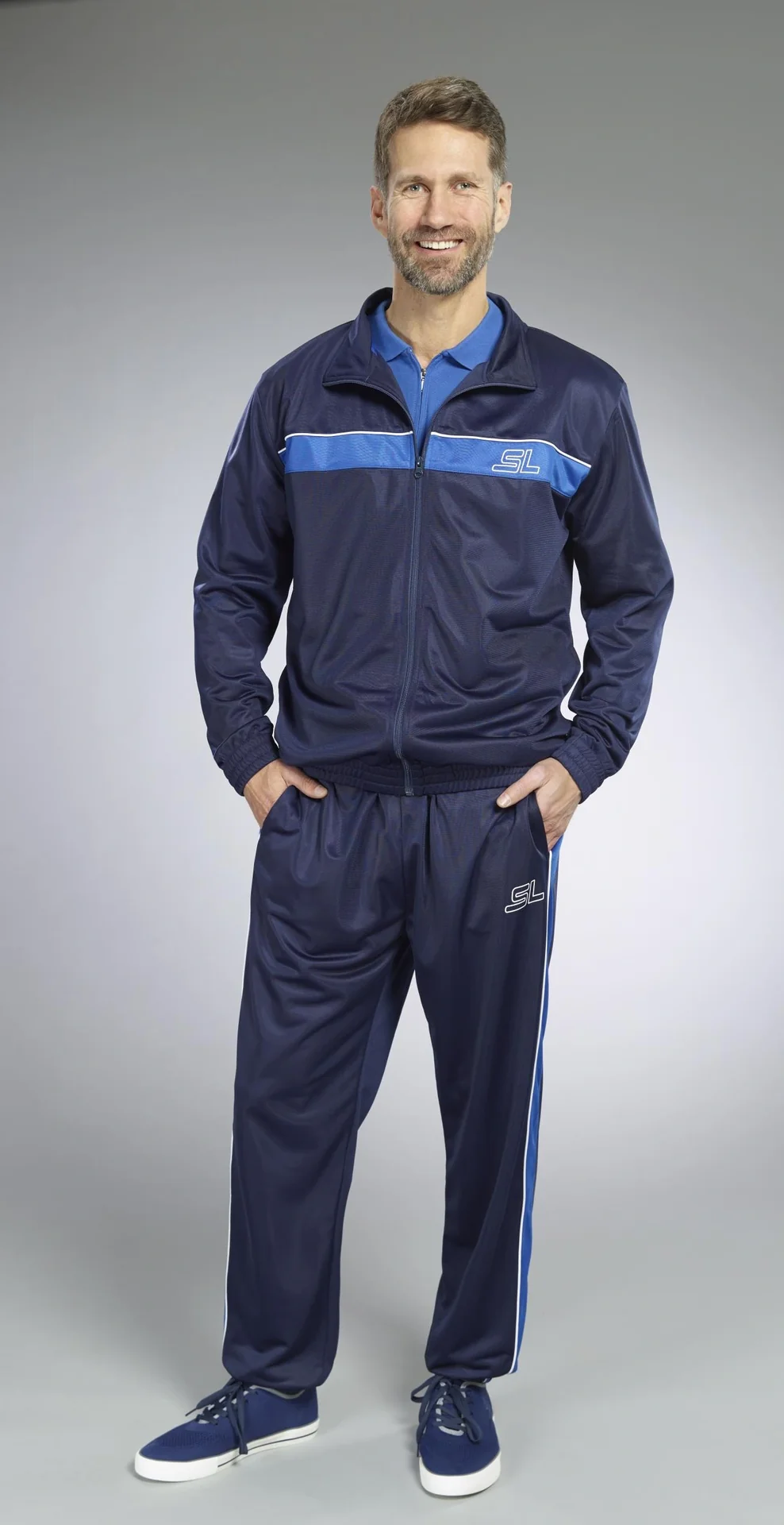 Freizeitanzug 3-teilig, Farbe navy-royalblau, Gr.4XL - 1