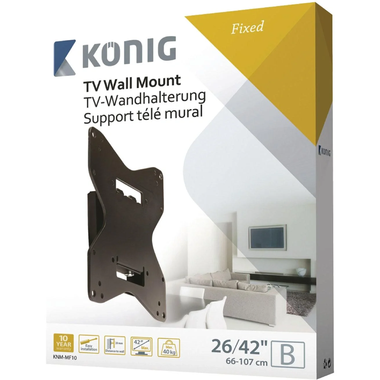 TV-Wandhalterung fixiert 26 - 42 " 40 kg - 2