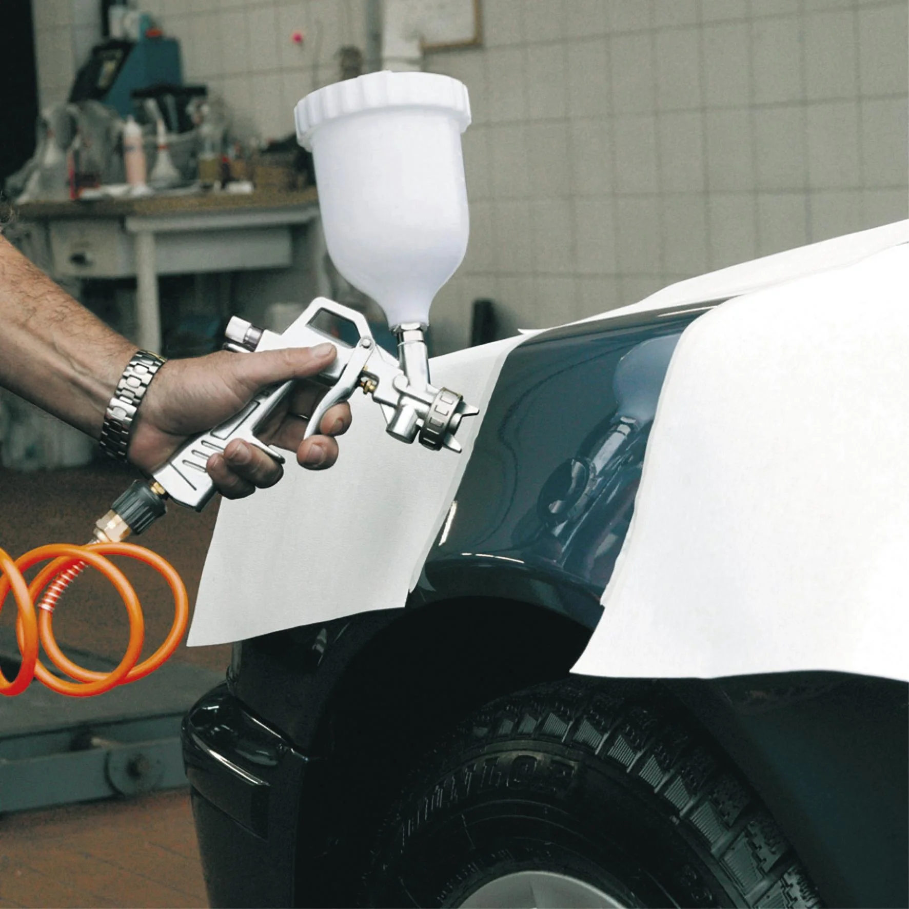 Farbspritzpistole, Fließbecher - 4