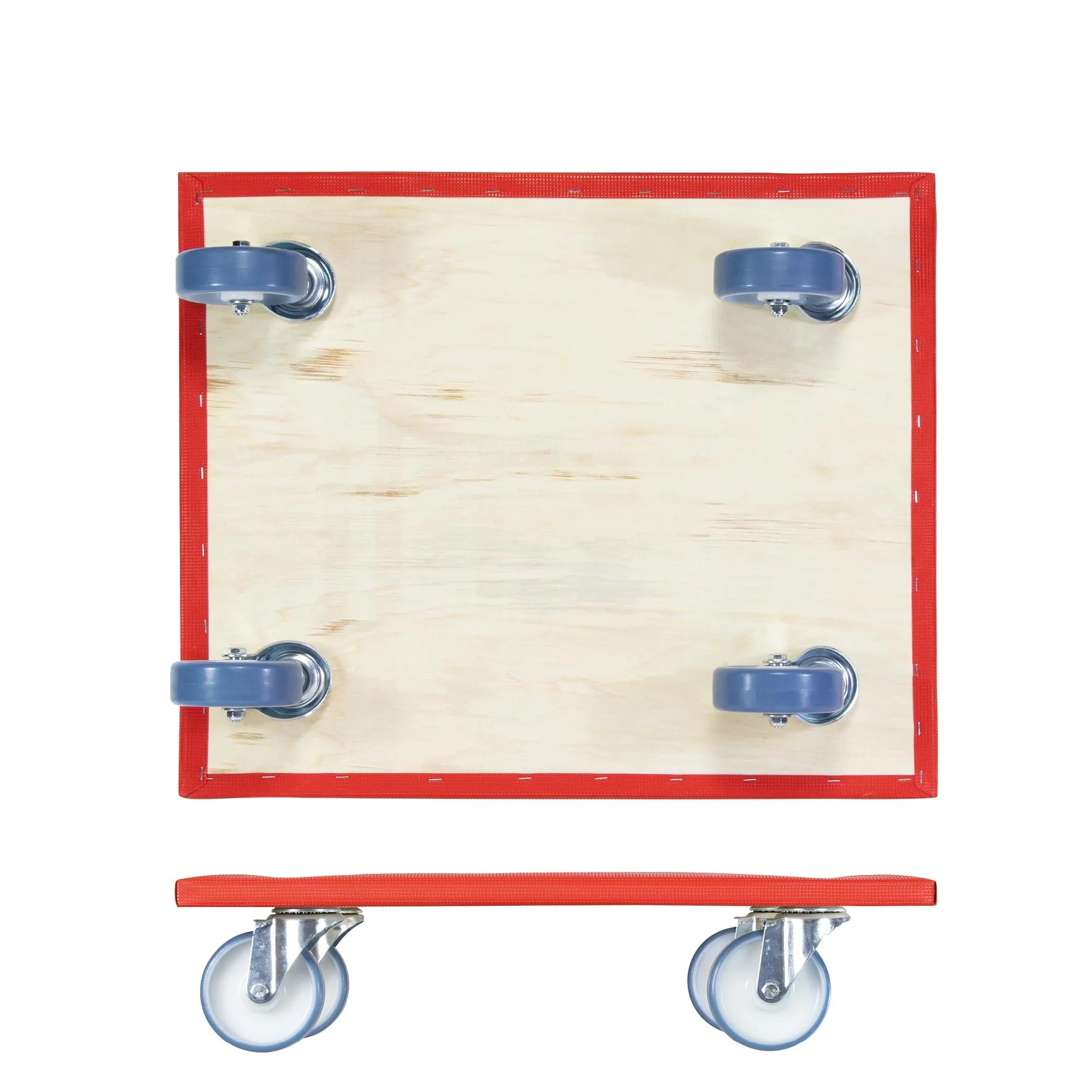 Transporthilfe MM 1397, 59 x 49 x 14 cm, harte Rollen Ø 100 mm, Rollenlager, Platte FSC® bezogen, Tragkraft 400 kg - 7