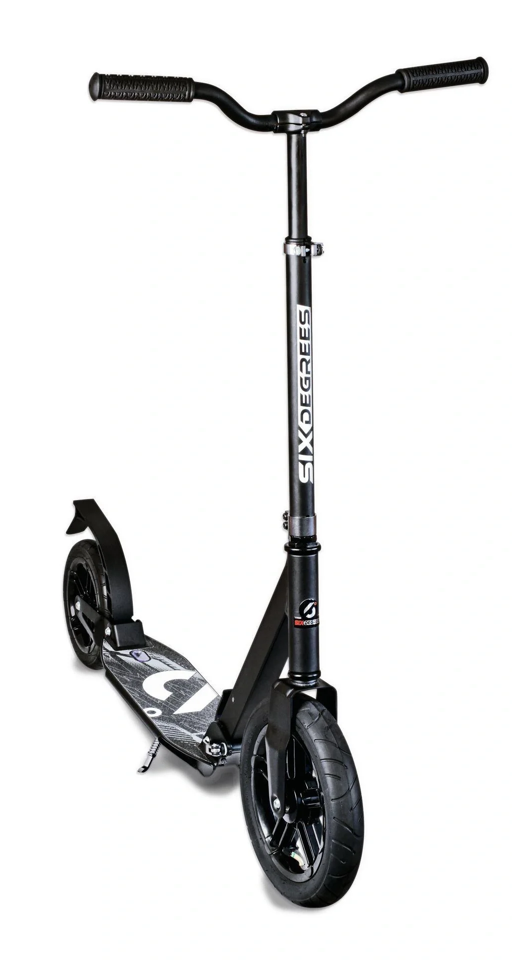 Aluminium Scooter mit Luftbereifung und Federung, 300/205 mm, ABEC 7, höhenverstellbar, schwarz - 6