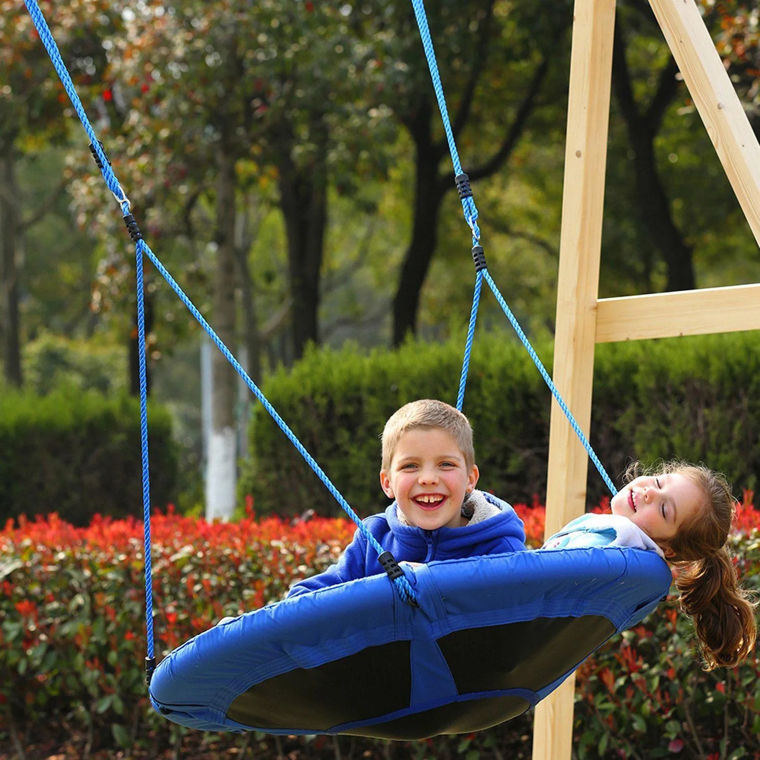 Nestschaukel Kinderschaukel 100cm bis 100kg Blau - 9