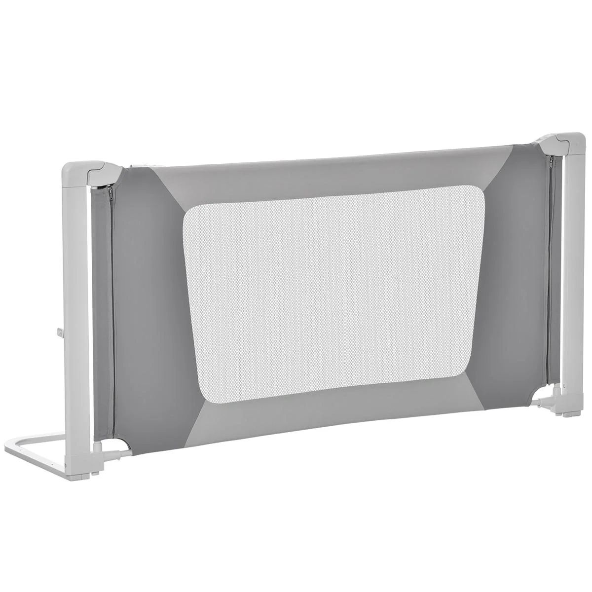 Bettgitter Kinderbettgitter mit L-förmigen Stützbeinen Krippengeländer 18 Monate bis 5 Jahre Kindergitterzaunmöbel Grau - 4