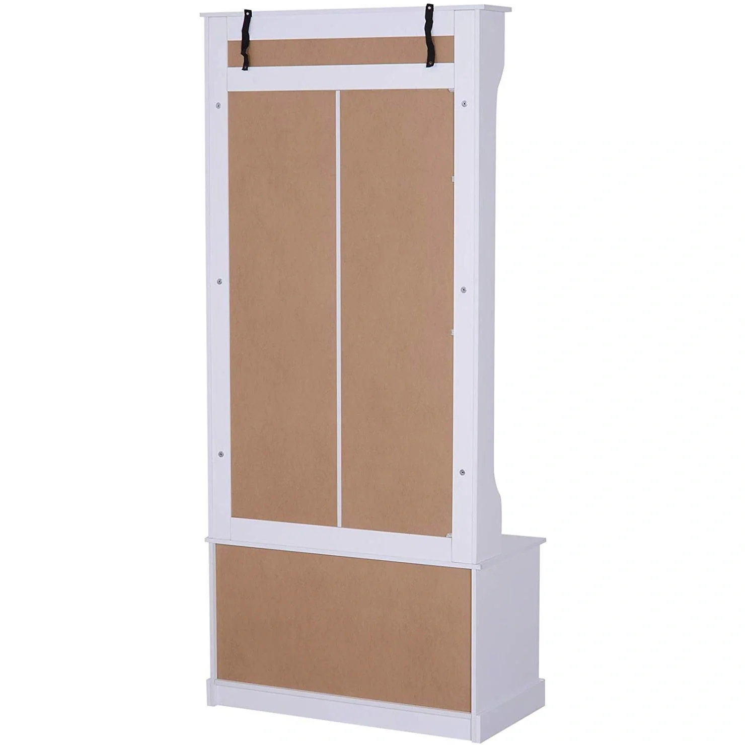 Garderobe Kleiderständer Garderobenständer mit Sitzbank Kleiderhaken MDF Weiß 80 x 40 x 180 cm - 3