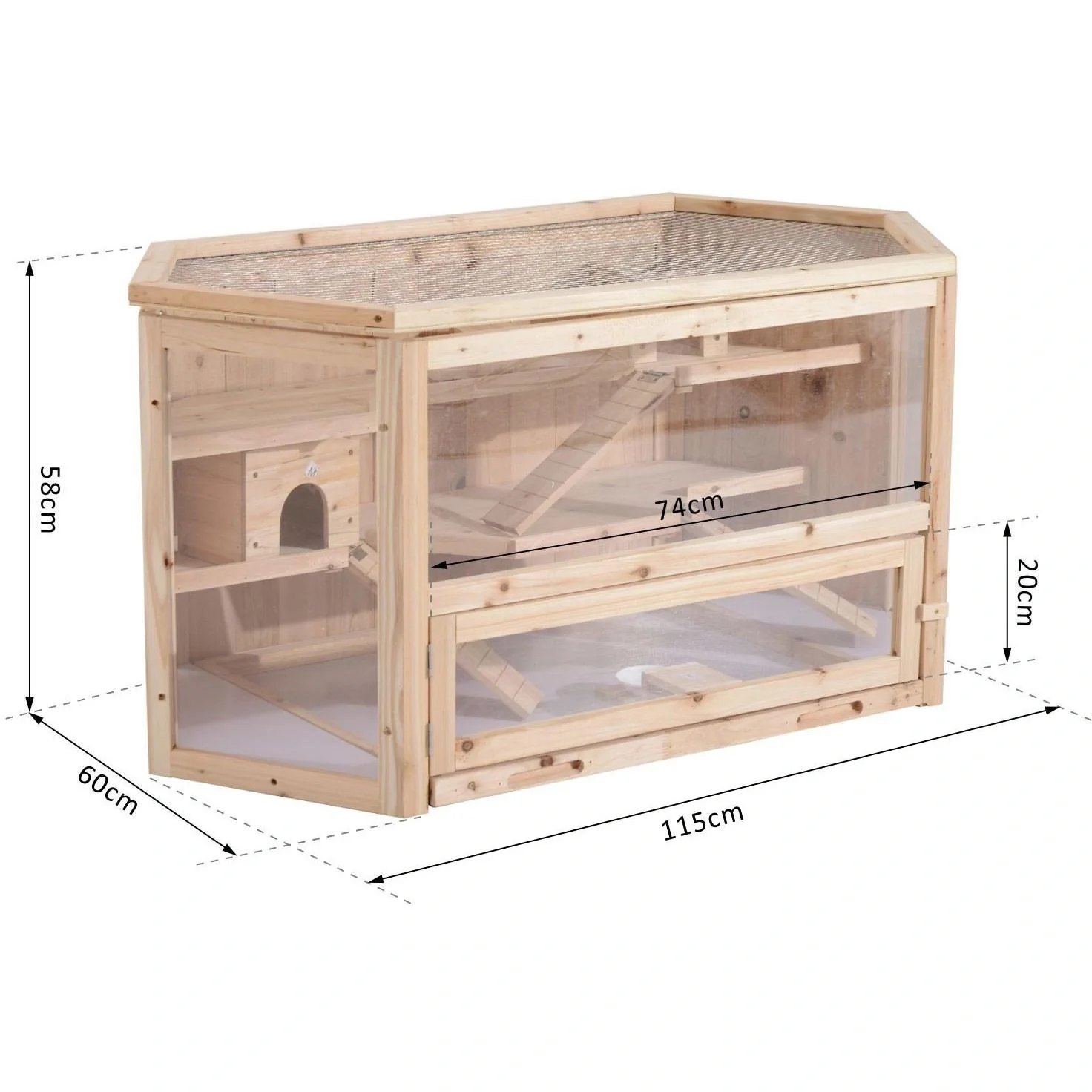 Hamsterkäfig Nagerkäfig Mäusekäfig Tannenholz Natur - 9