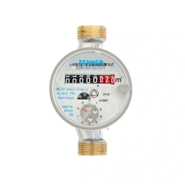 Einstrahl Wohnung Wasserzähler für Kaltwasser QN 2,5/ R 3/4 / 130 mm - 2