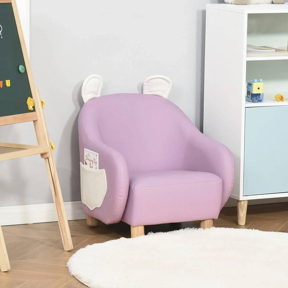 Kindersessel Kindersofa Kindercouch Stuhl Liegesofa mit niedlicher Tierform wasserdicht für 3-6 Jahre Kinder Rosa 50x53, - 4