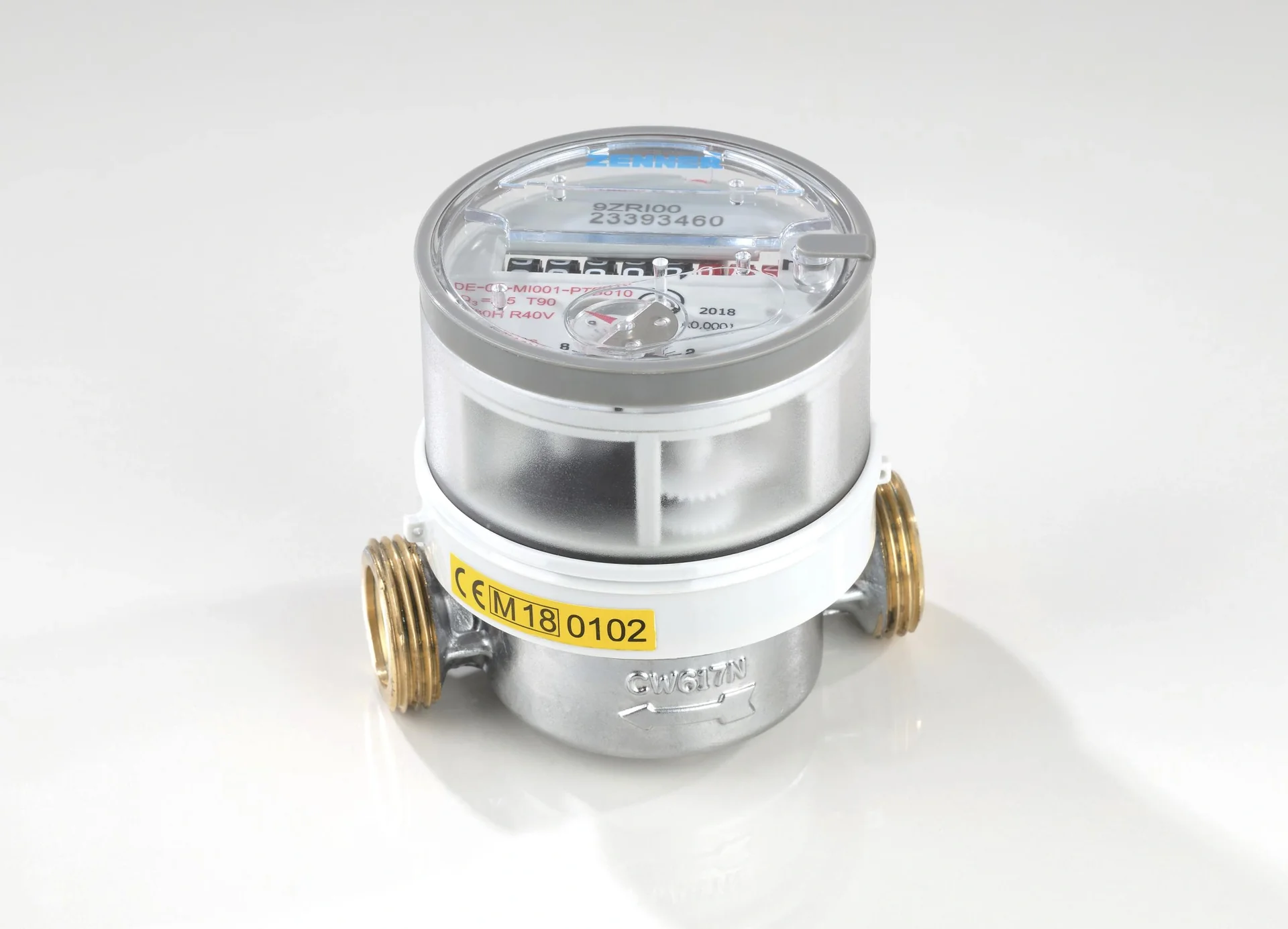 Einstrahl Wohnung Wasserzähler für Warmwasser QN 1,5/ R 1/2"/ 110 mm - 3