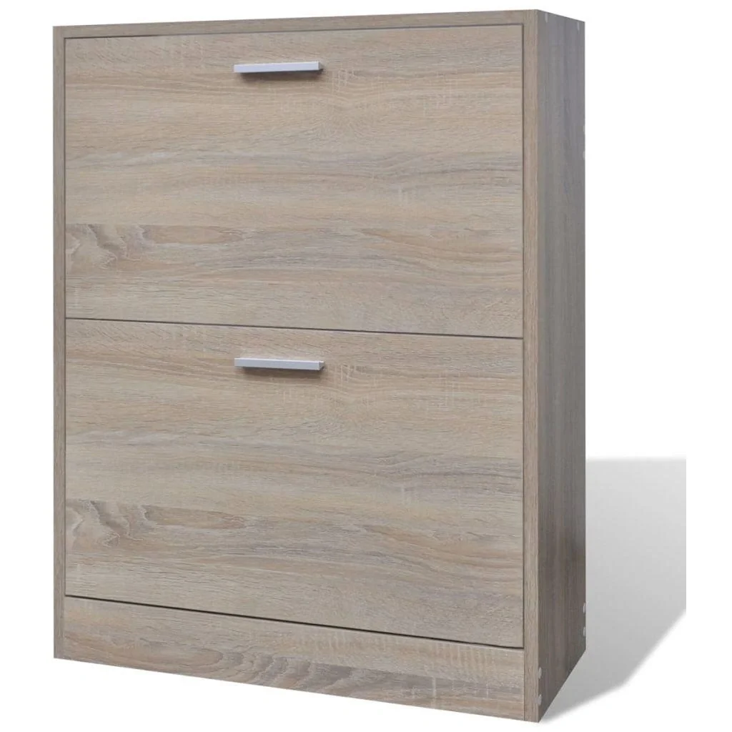 Schuhschrank mit 2 Fachböden Eichenholzoptik - 3