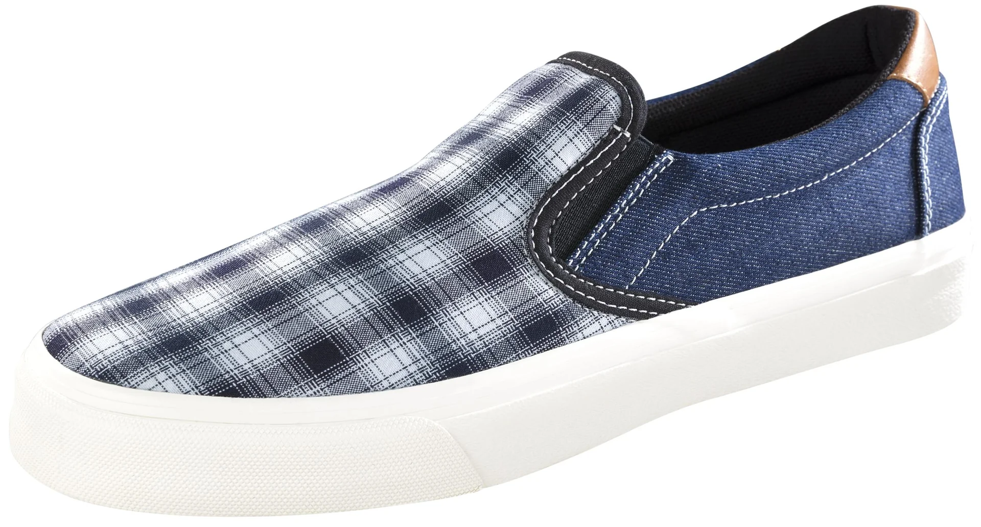Canvas Slipper, blau/kariert, Gr.46 - 2