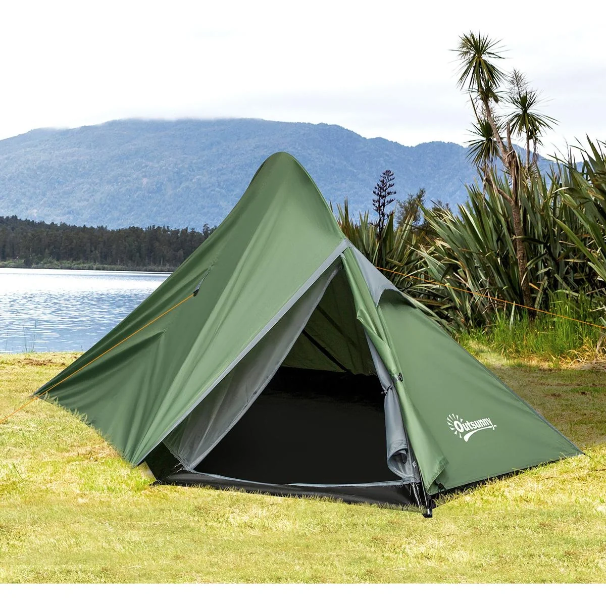 Campingzelt für 2 Personen dunkelgrün - 10