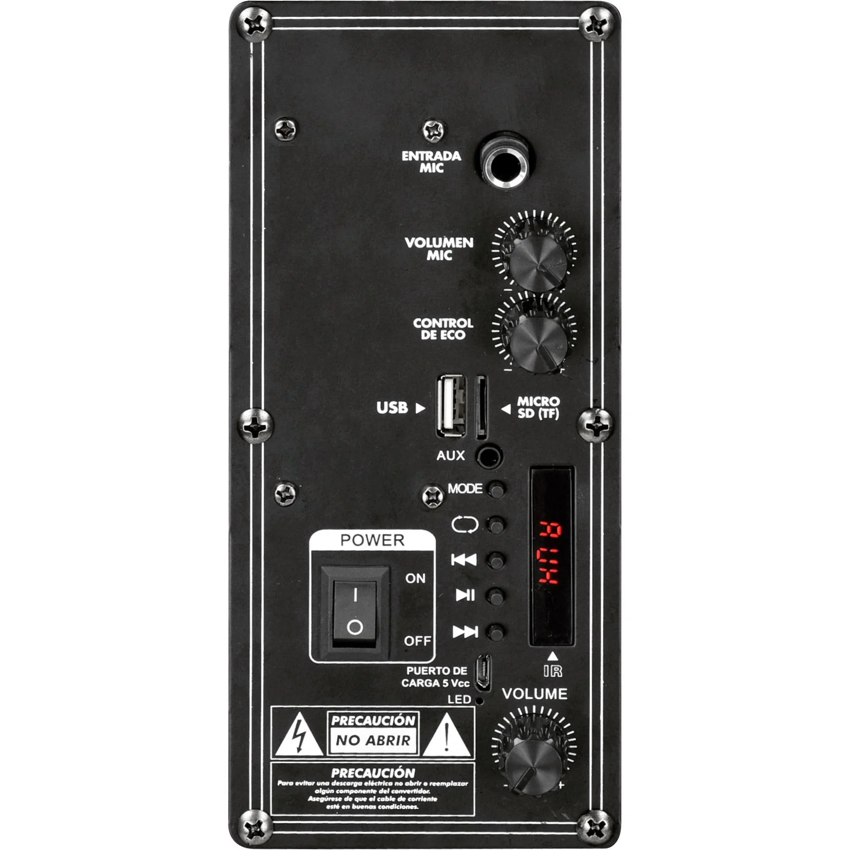 VT-6208 Mobiler batteriebetriebener Lautsprecher mit Bluetooth, kabelgebundenem Mikrofon und LED-Lichteffekt - RGB - 15W - 6