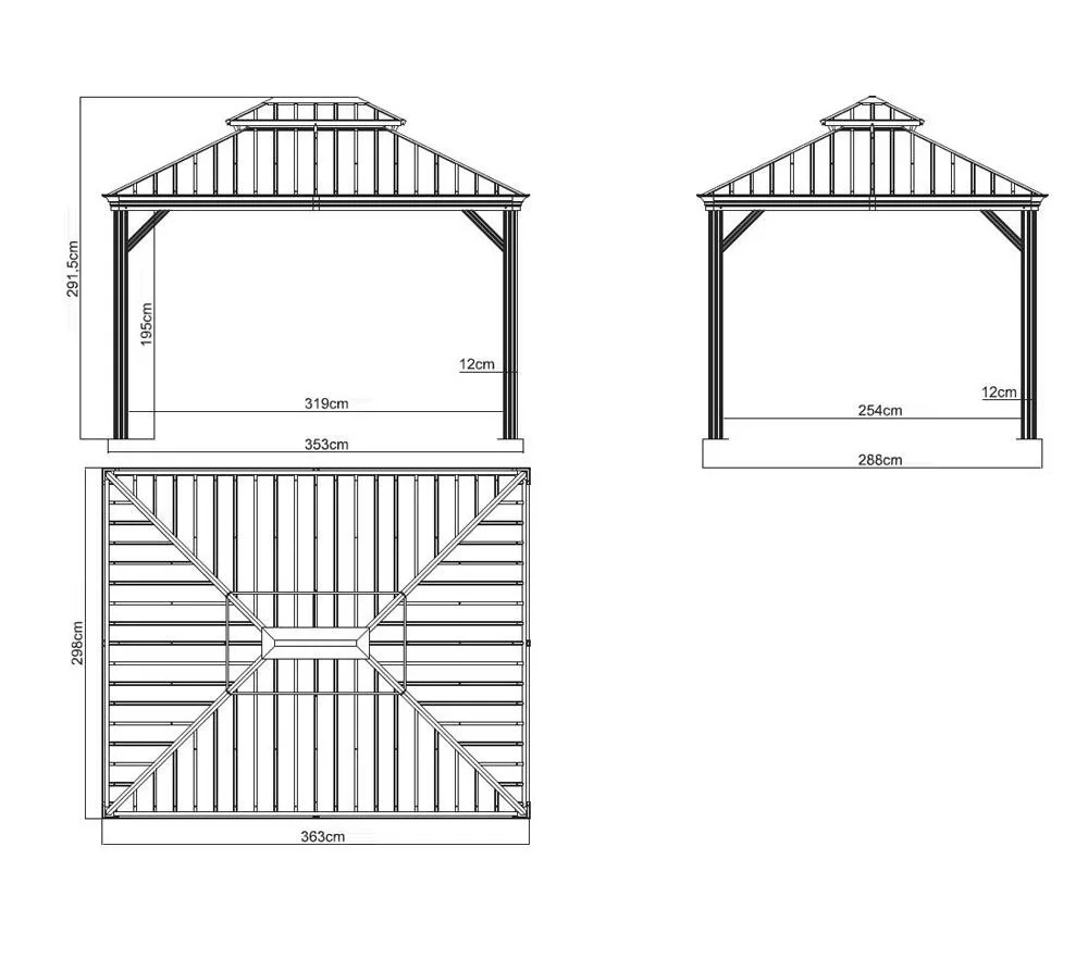 Aluminium Pavillon Messina - mit HardTop - 1