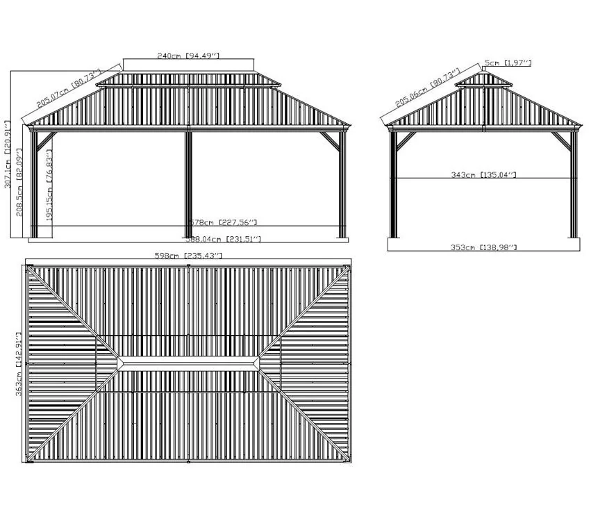 Aluminium Pavillon Messina - mit HardTop - 1