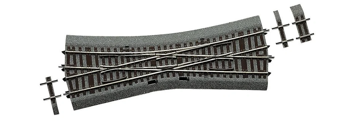 Einfache Kreuzungsweiche EKW15 für Handbetrieb, mit Bettung. Englische Bauart mit innenliegenden Zungen - 1