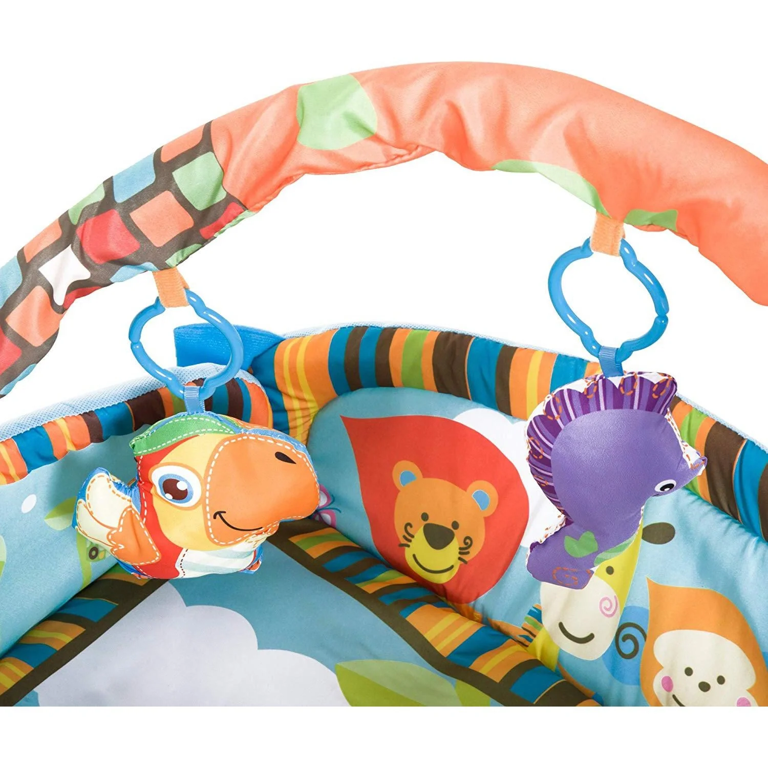 Kinderteppich Tiere Krabbeldecke mit Spielbogen Bunt Affenform - 8