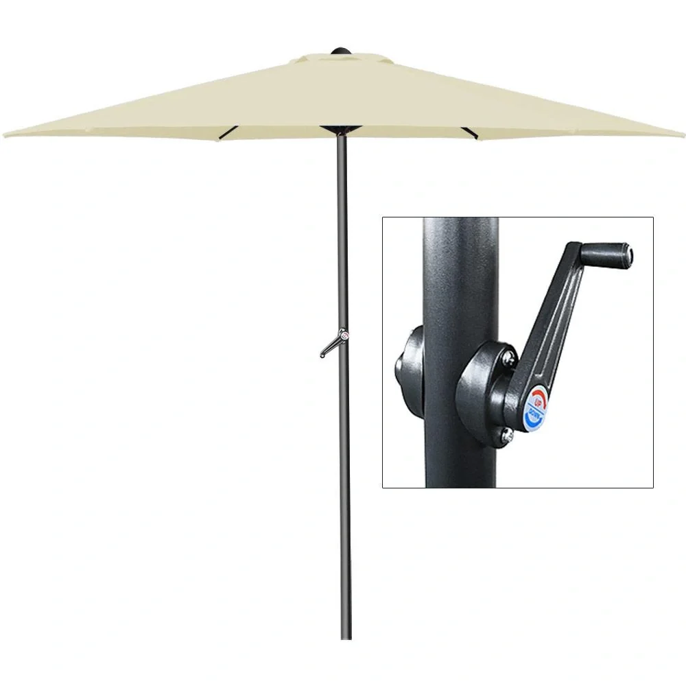 Sonnenschirm aus Aluminium - Ø 300cm - mit Girlande beige - 4