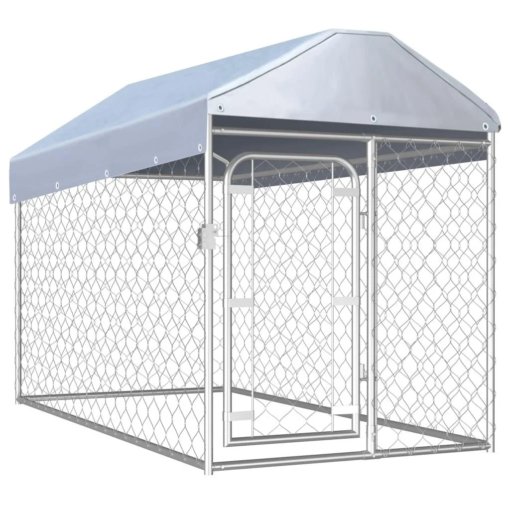 Hundehütte außen mit Dach 200x100x125 cm - 1