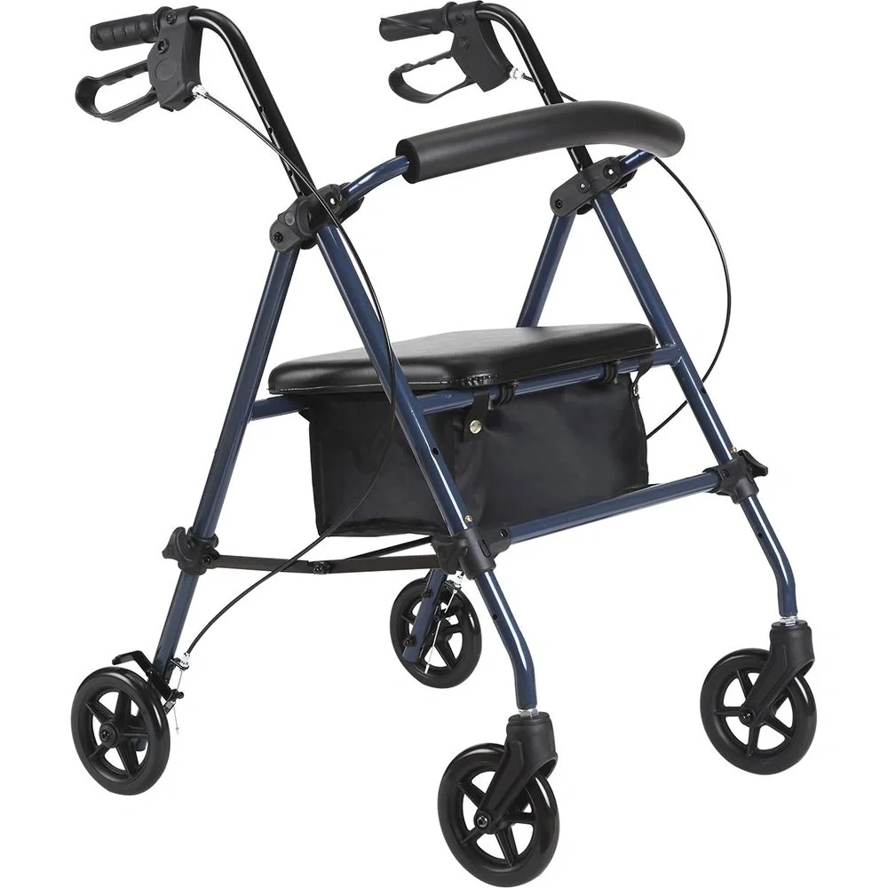 Rollator Gehhilfe Laufhilfe für Senioren höhenverstellbar faltbar Stahl Schwarz - 9