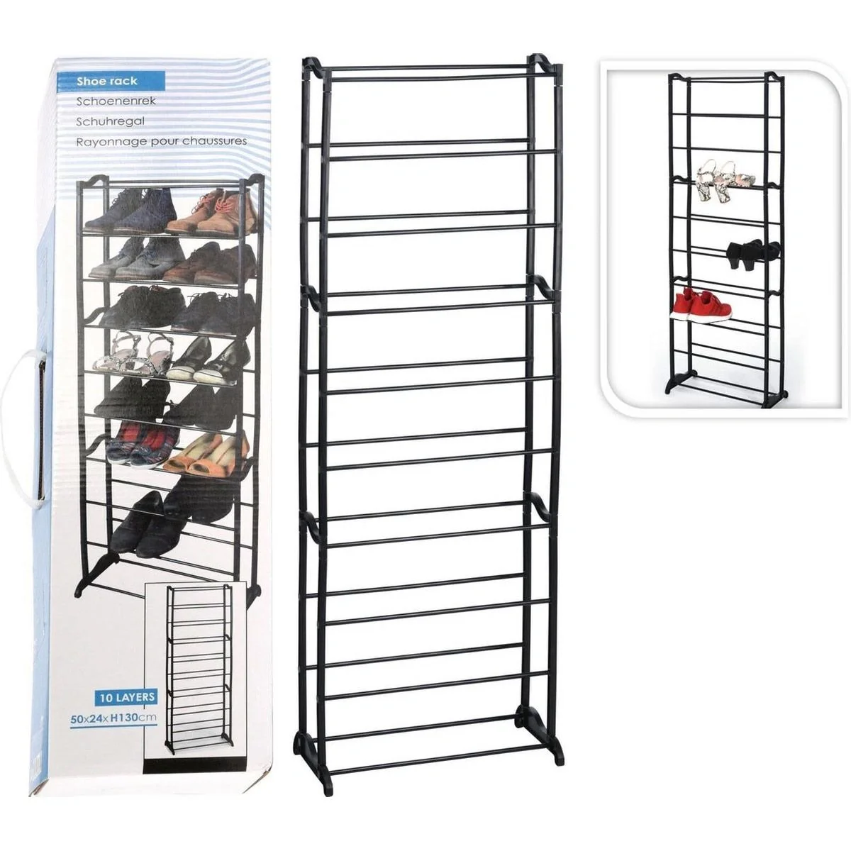 Storage Solutions Schuhregal - 10 Schichten - Metall - Schwarz - 4
