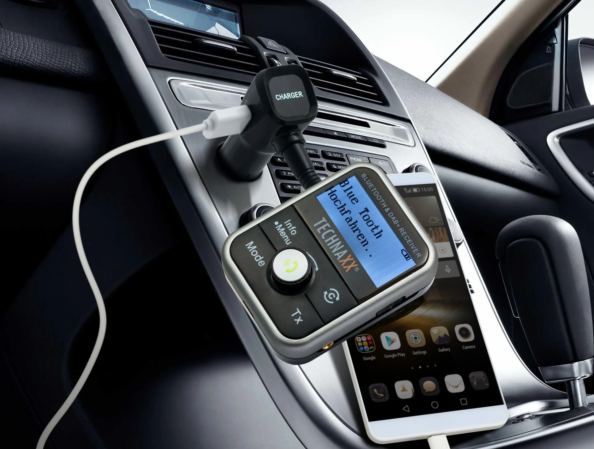 DAB+ und FM Bluetooth Transmitter mit Freisprechfunktion, Ladefunktion, Radio und MP3-Player - 8