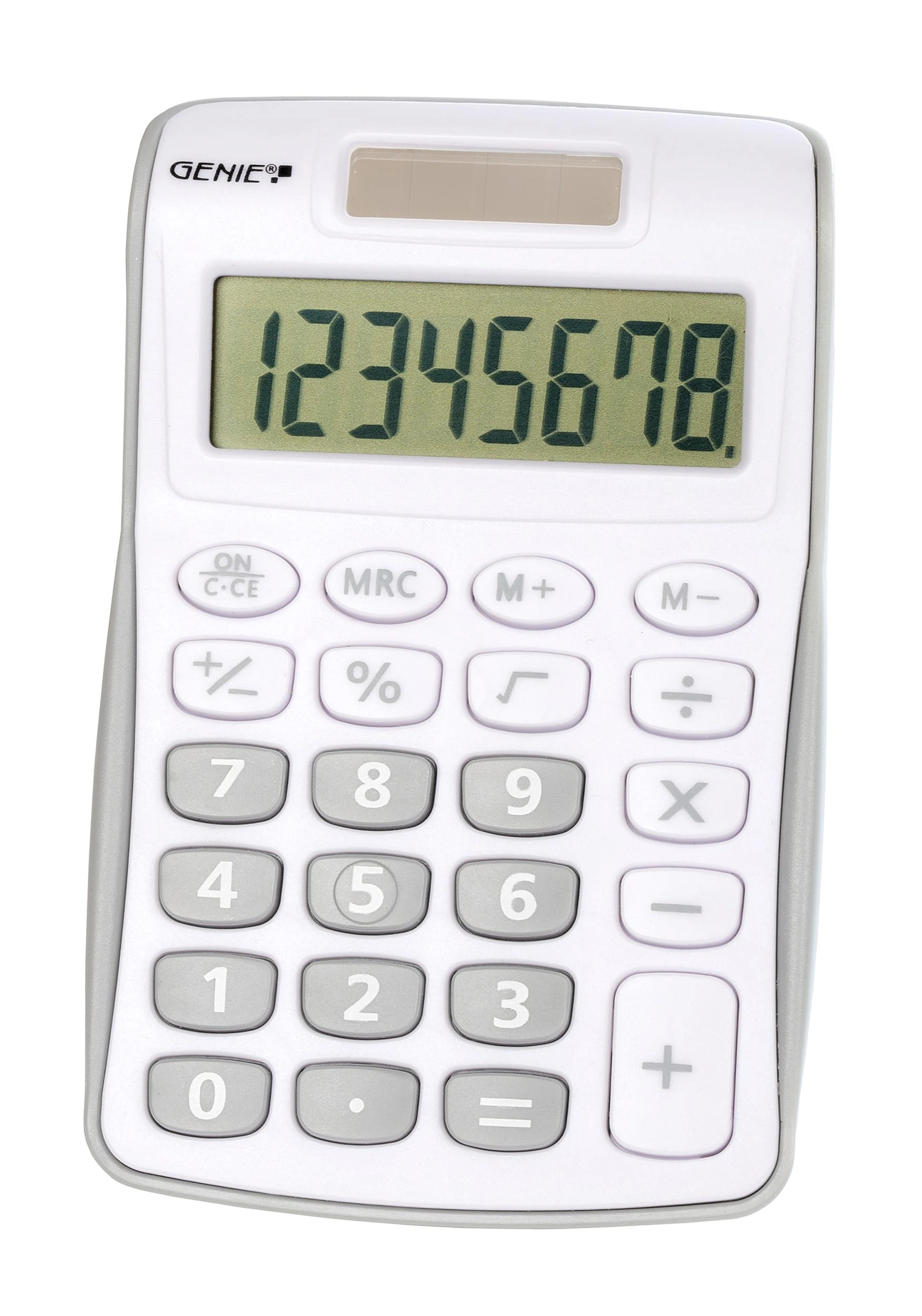 Kompakter Taschenrechner mit 8stelligem Display und Dual-Power, silber - 2