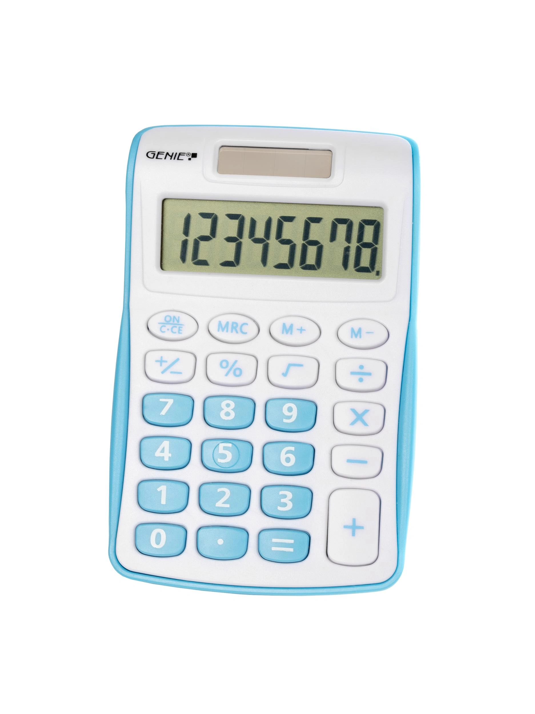 Kompakter Taschenrechner mit 8stelligem Display und Dual-Power, blau - 2