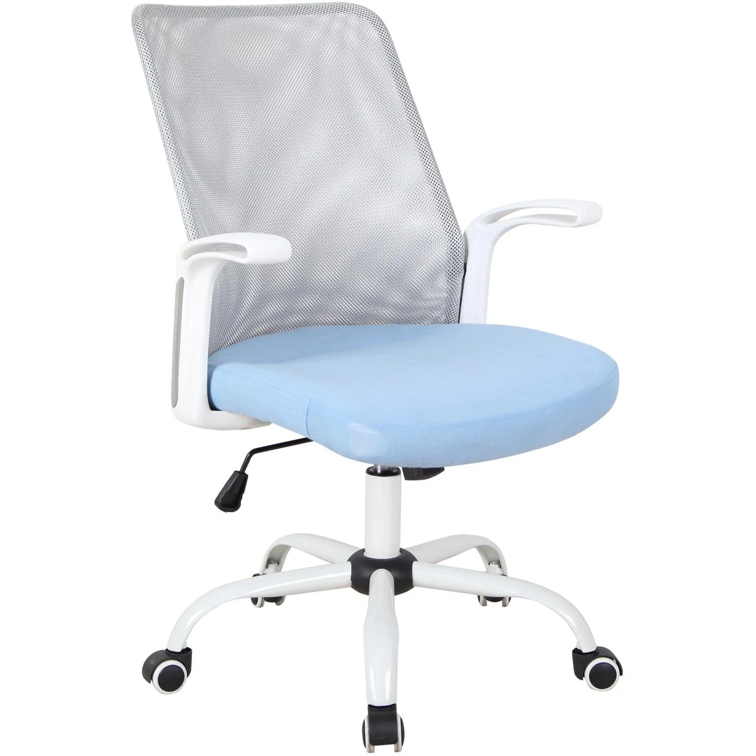Bürostuhl Computerstuhl Drehstuhl Schreibtischstuhl höhenverstellbar Kunststoff Blau 63 x 61 x 93 101 cm - 1
