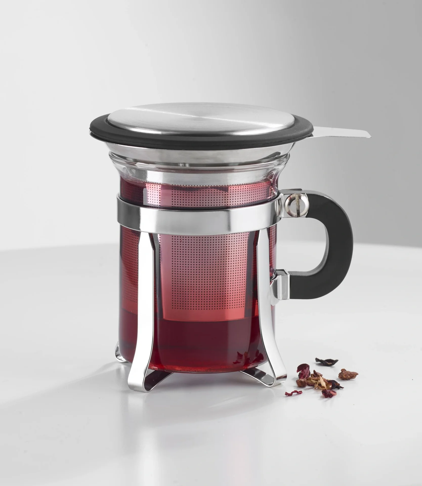 Edelstahl-Teesieb mit Silikondeckel - 4