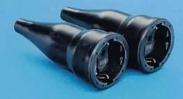 Vollgummi Kupplung - 2 Stück mit Schutzkontakt IP 20 - schwarz - 3