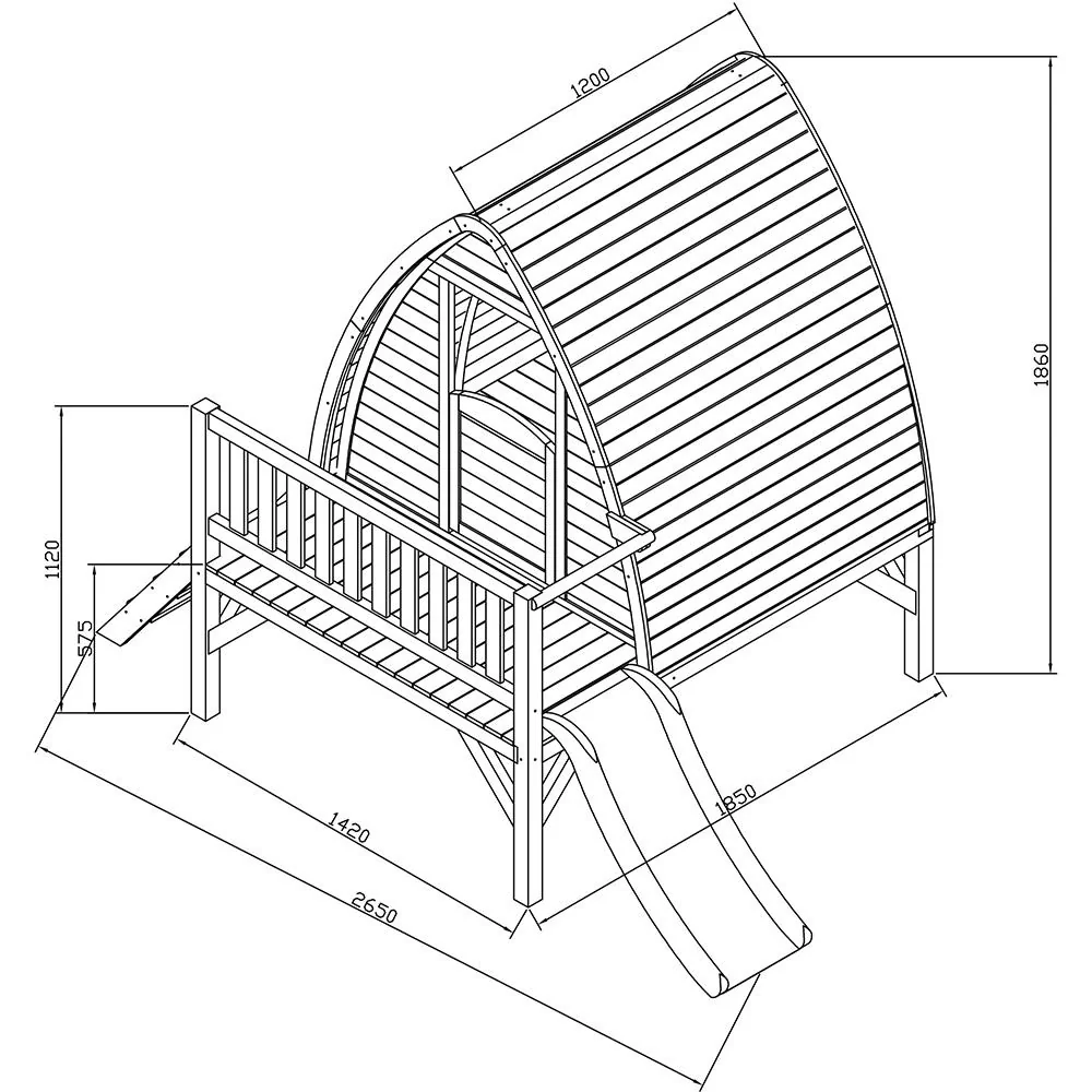 Bali XL Spielhaus Braun - 3