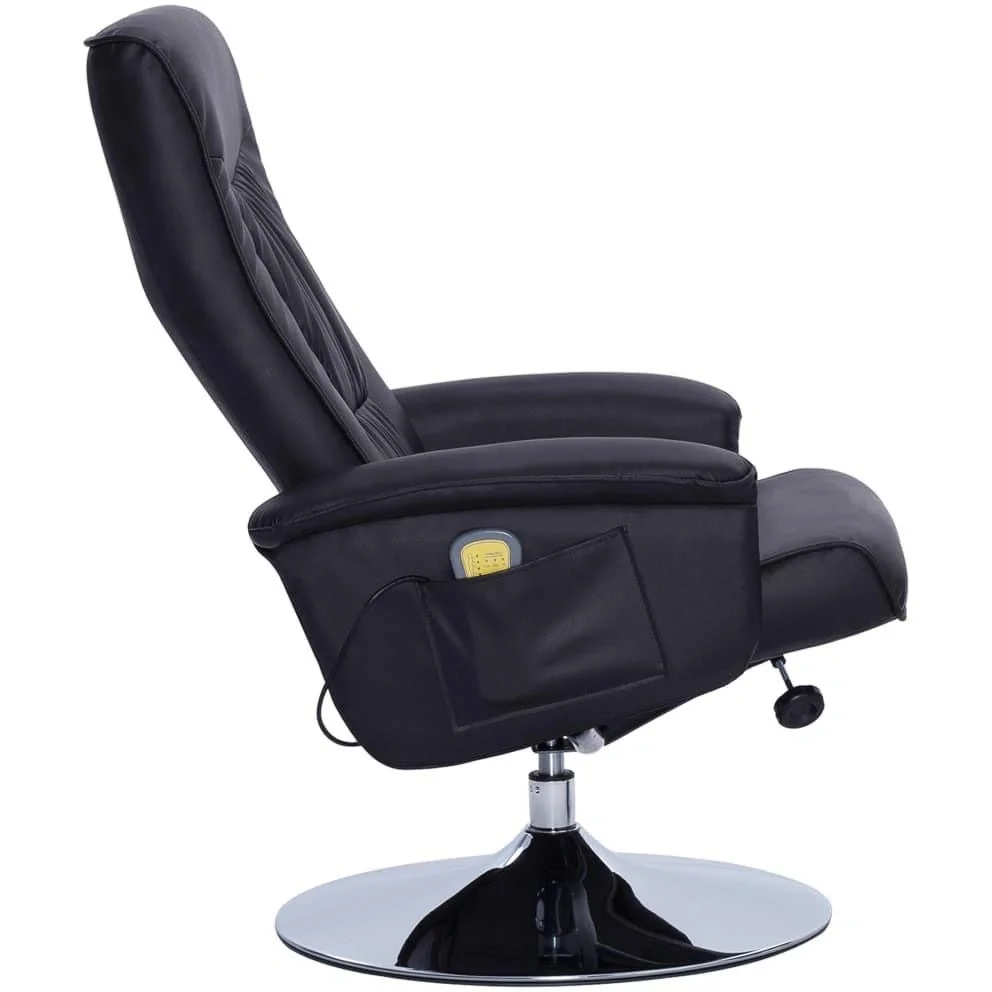 Massagesessel verstellbar mit Fußhocker Kunstleder schwarz - 8