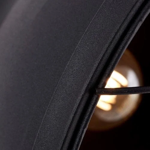 Stehleuchte Emma bundesweit mat Holzschwarz Holzbrun 60W Ø 25 cm - 5