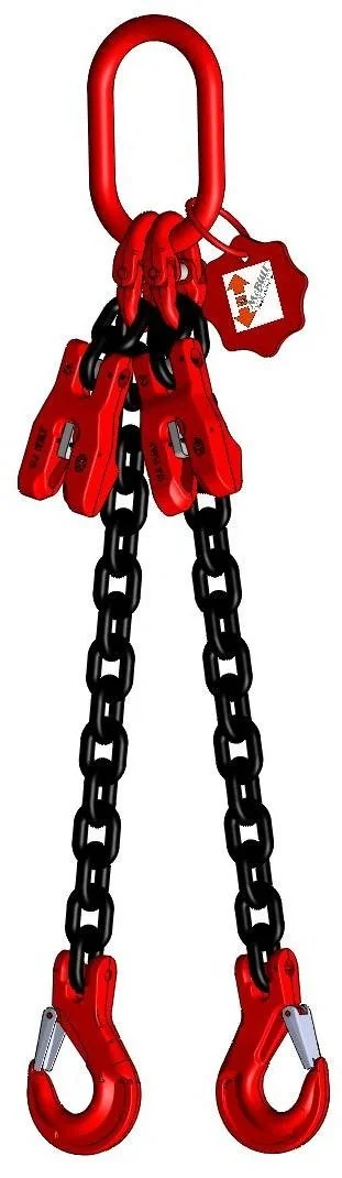 2-Strang Kette GK8, mit Gabelkopfhaken und Verkürzung 8 mm, 4 m lang - 2