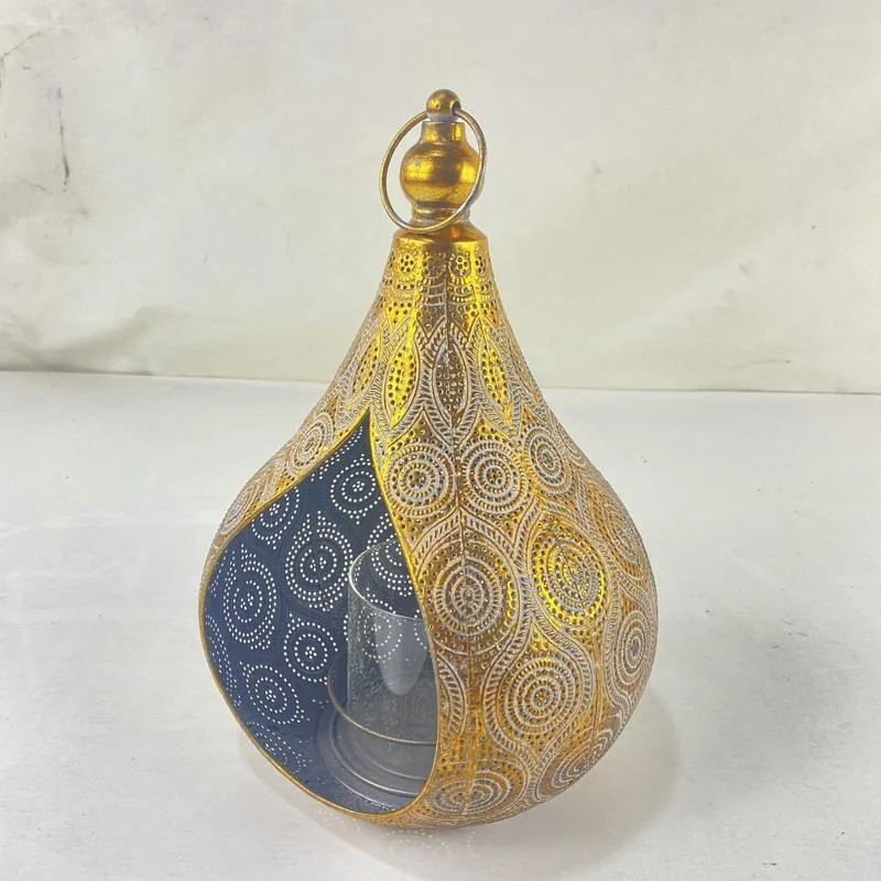 Laterne Oriental aus Metall in Gold - 3