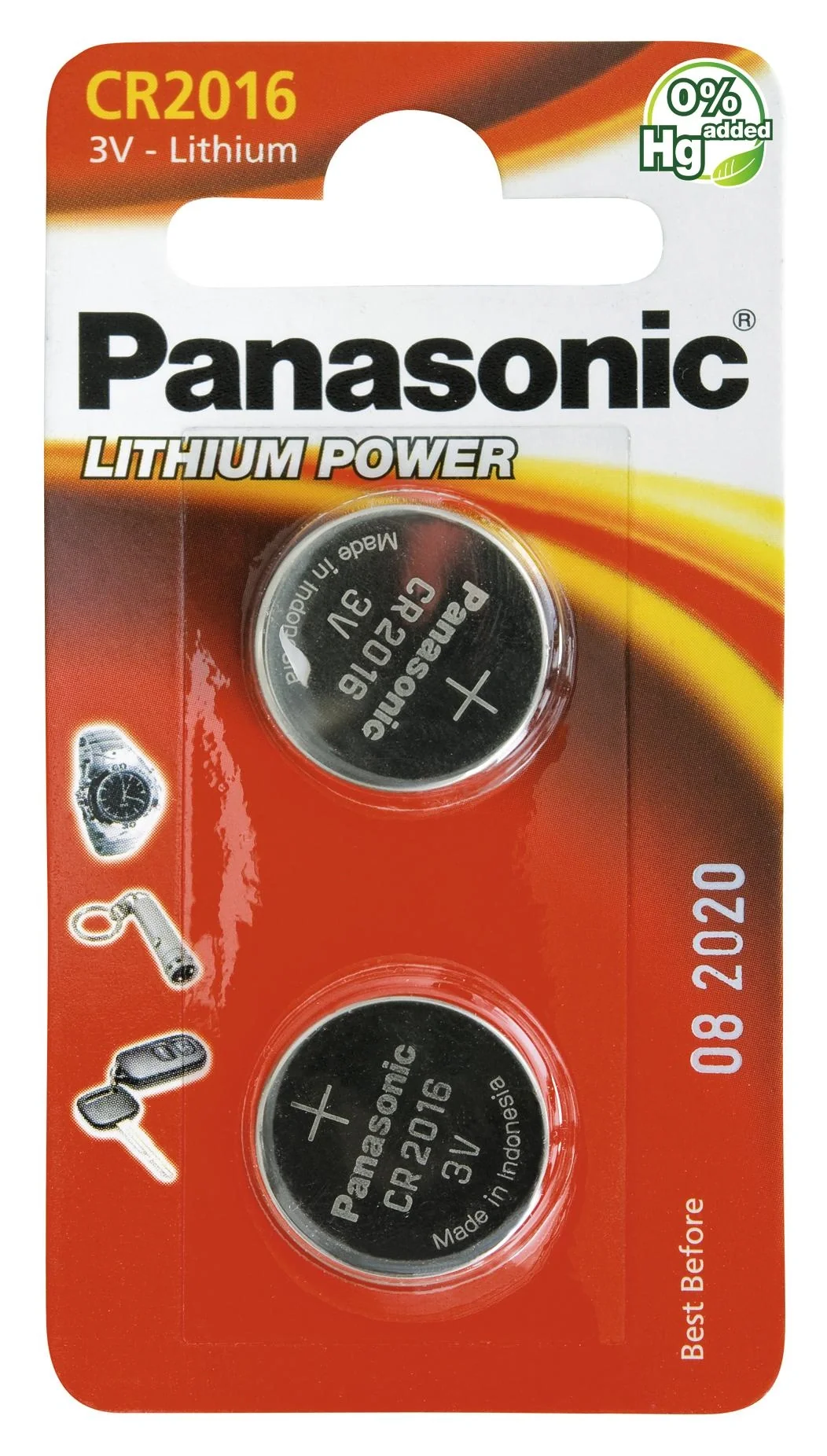 Lithium Knopfzelle CR2016 - 2 Stück - 1