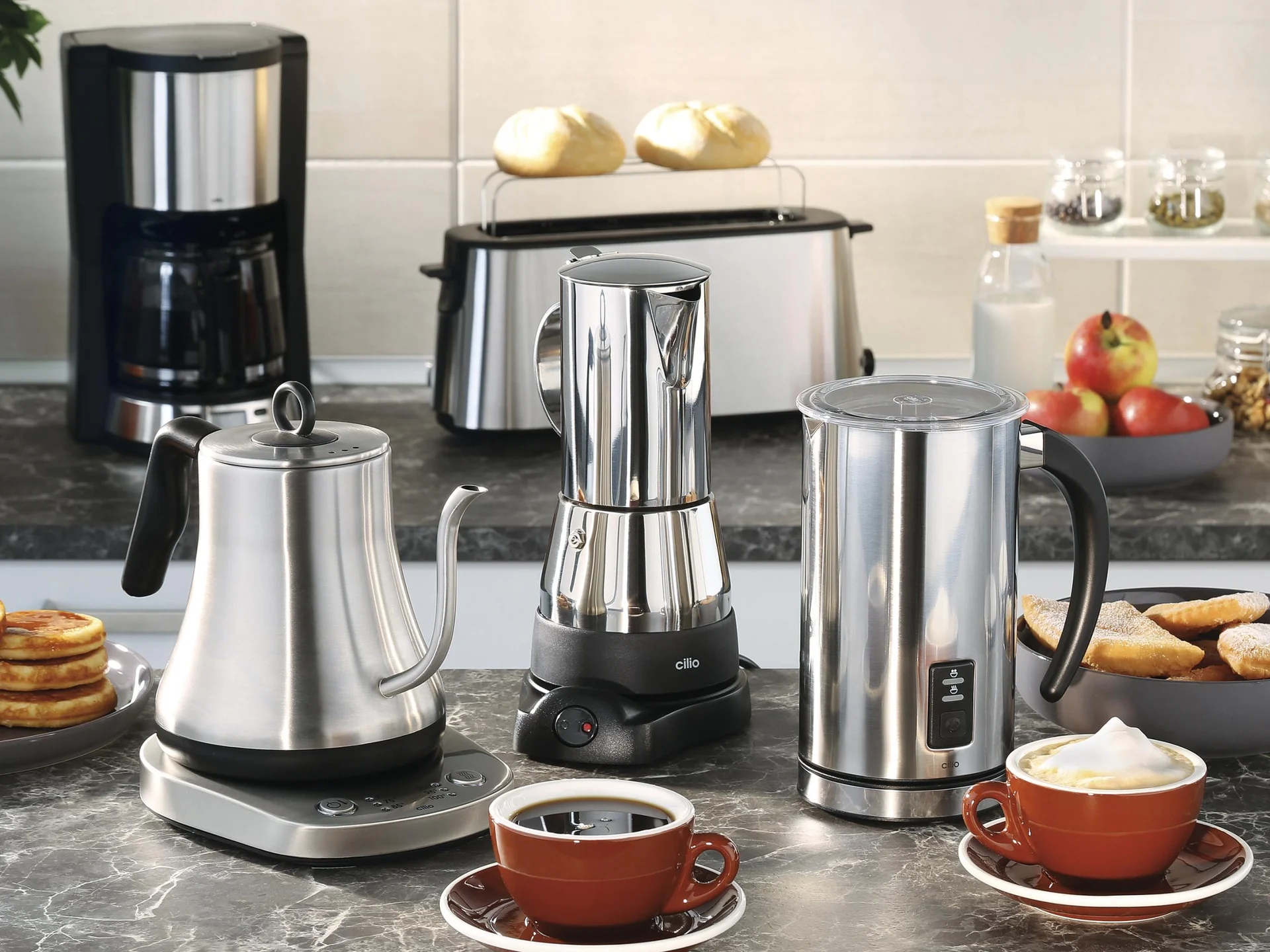 Elektro Espressokocher AIDA 6 Tassen, Edelstahl, Cilio 273694 - 2