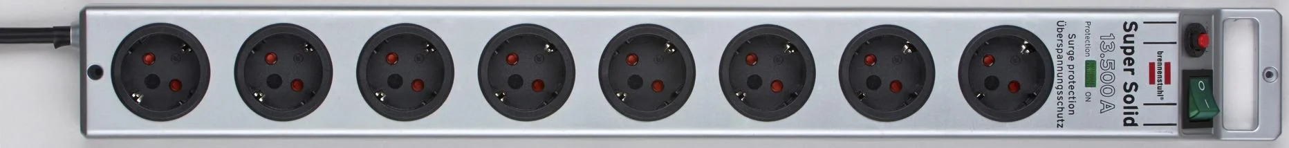 Steckdosenleiste Super-Solid 8-fach mit 13500 A Überspannungsschutz, silber - 7