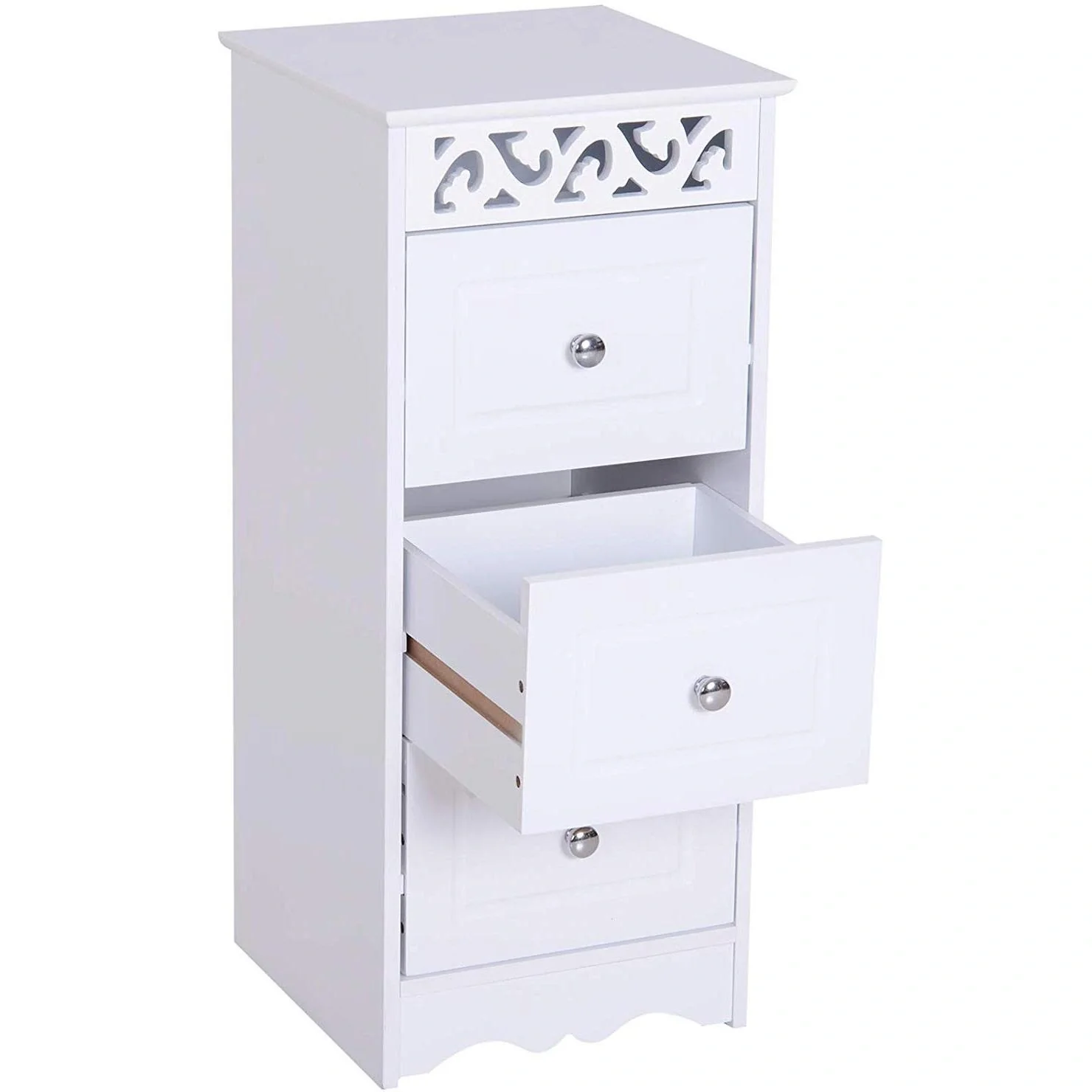 Badschrank Wäscheschrank Küchenschrank Aktenschrank MDF Weiß 29,8 x 29,8 x 68,5 cm - 4