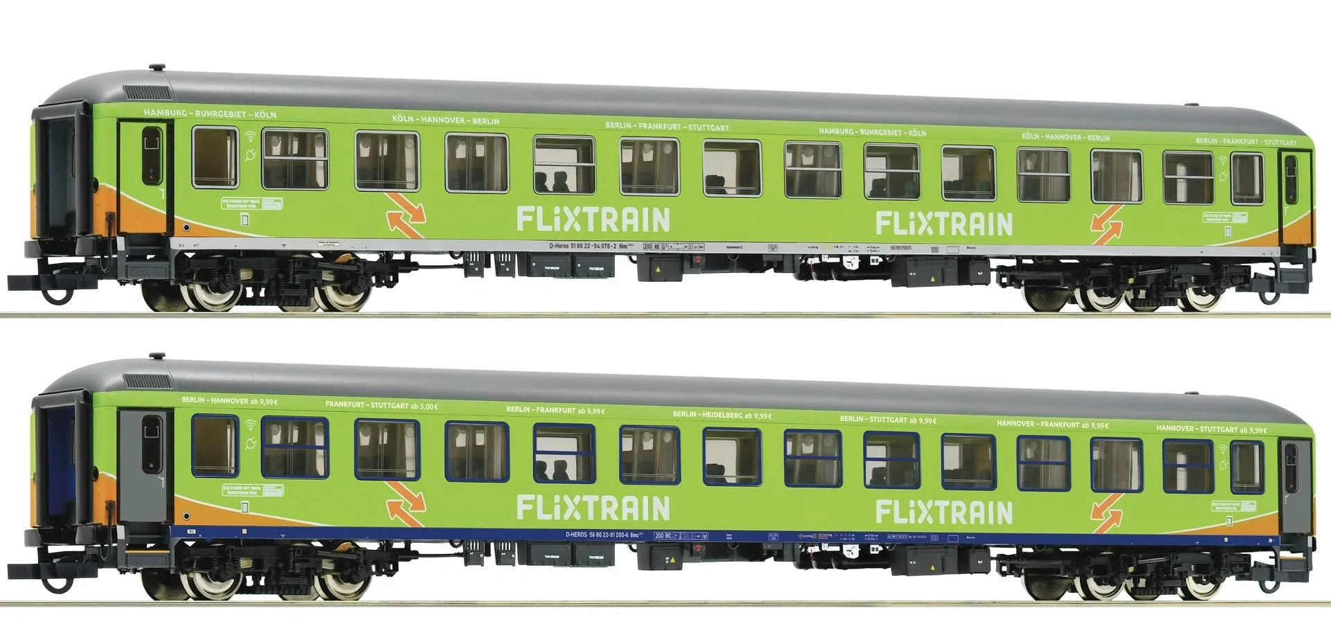 Wagenset 2-teilig: Personenwagen, Flixtrain - 1