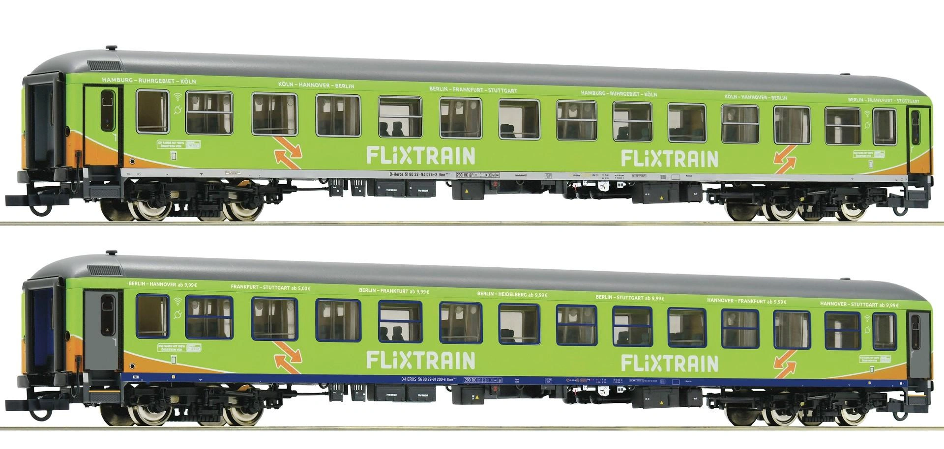 Wagenset 2-teilig: Personenwagen, Flixtrain - 1