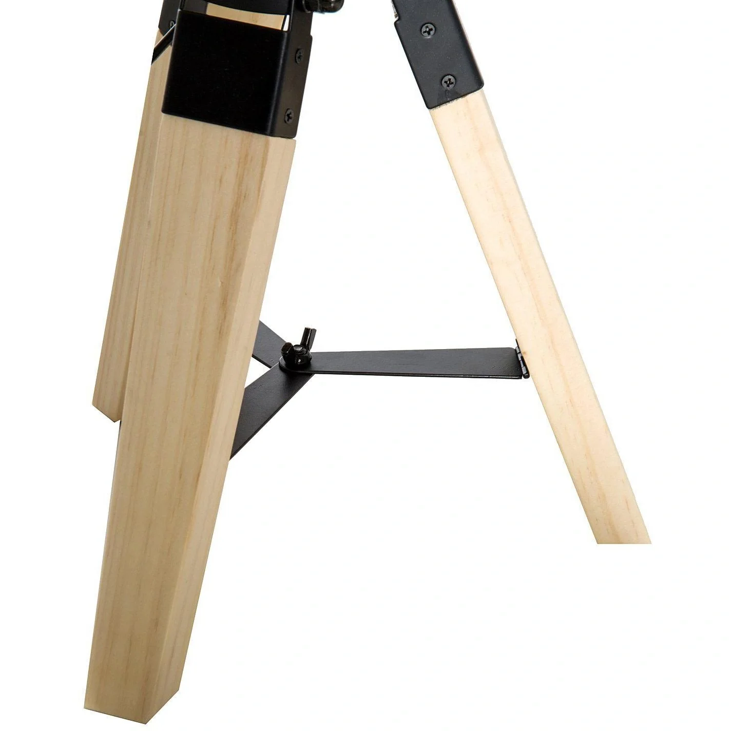 Tischlampe Dreibein Tischleuchte E27 Leinenoptik Kiefer Grau - 9