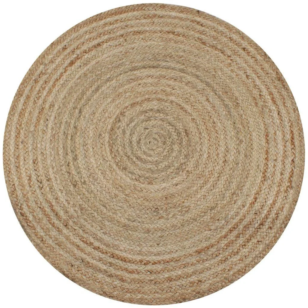 Teppich rund 120 cm gewebte Jute - 3