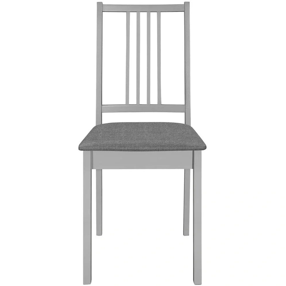 Esszimmerstühle mit Kissen 2tlg. Massivholz grau - 6