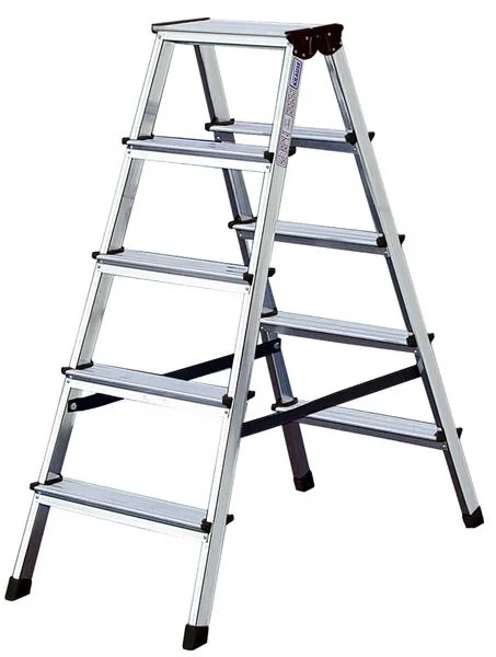 Alu Stufen Doppelleiter 2 x 5 Stufen - 3