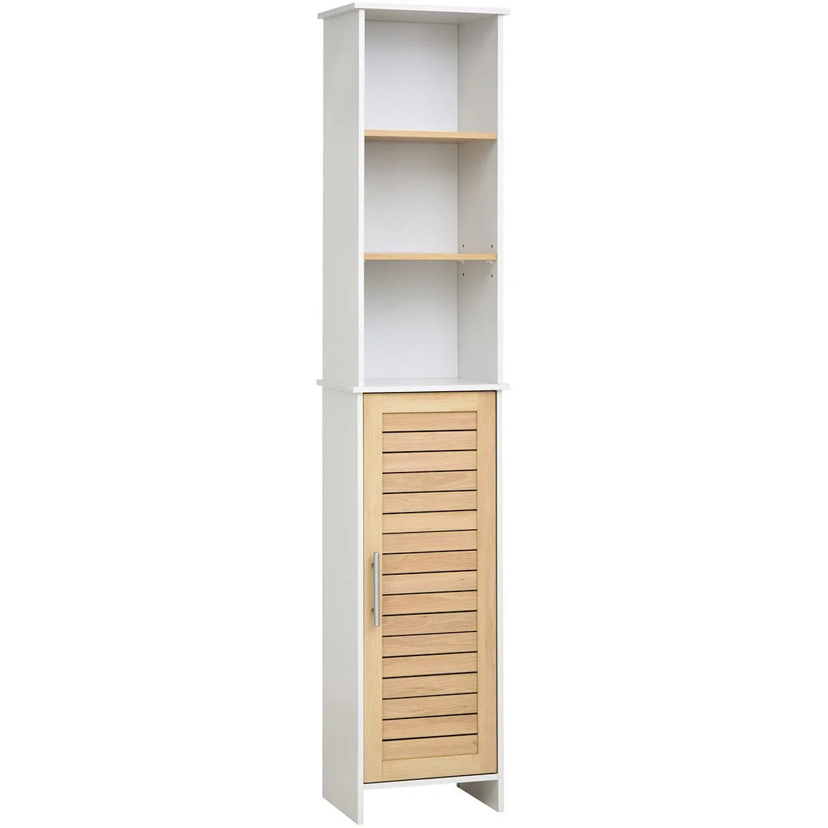 Badezimmerschrank, natur+weiß - 1