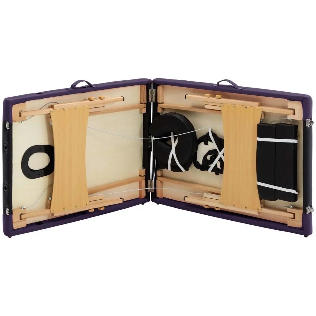 Klappbarer Massagetisch 2 Zonen Holz schwarz - 8