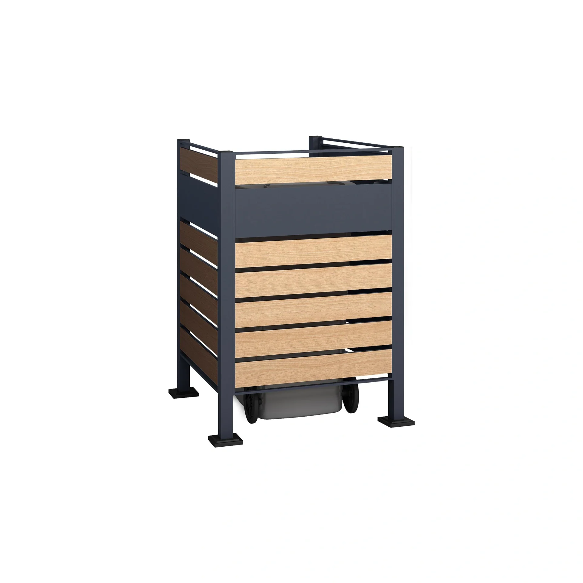 Mülltonnenverkleidung Planum 1er Box, 120 cm, holzoptik - 8