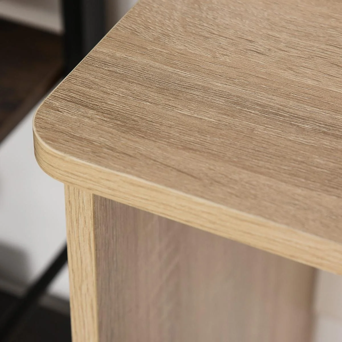 Schreibtisch mit Seitenregal Natur, Weiß - 10